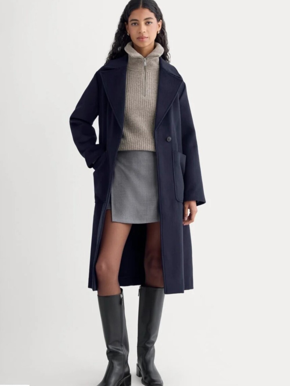 🆕EVERLANE The ReWool Belted Blanket Coat